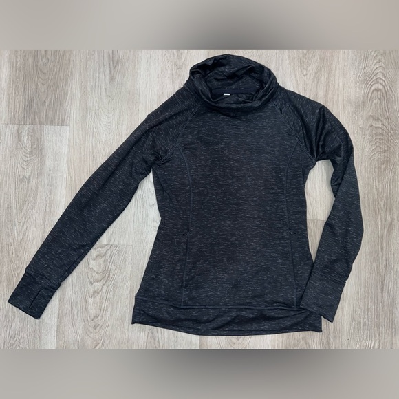 Kyodan Womens Top Athletic Sweatshirt Medium Black Cowl Neck Thumb Hole Pockets - Picture 3 of 8